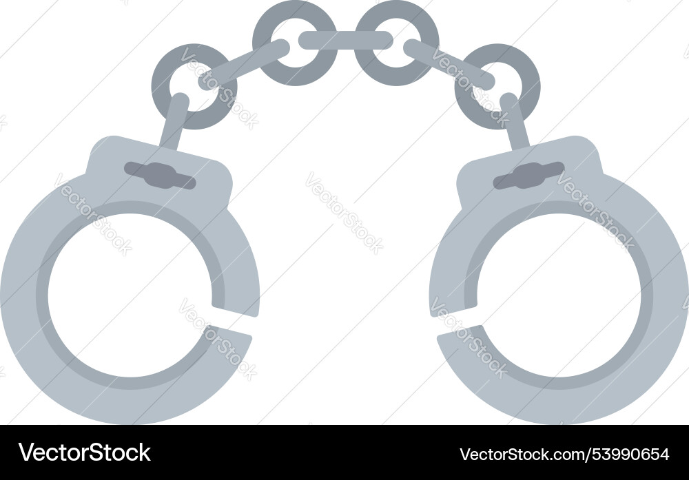 Paar Metall Handschellen zur Verhaftung von Kriminellen Paar Metall Handschellen zur Verhaftung von Kriminellen vektorbild