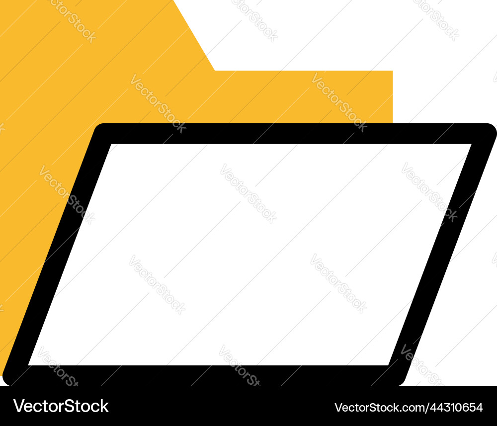 Pc open file on a white background vector image