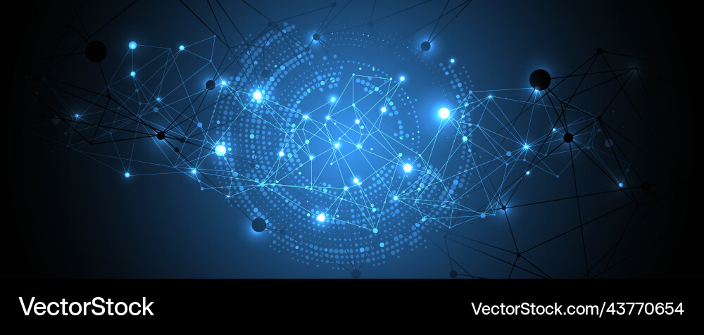 Polygonal science background with connecting dots Polygonal science background with connecting dots vector image