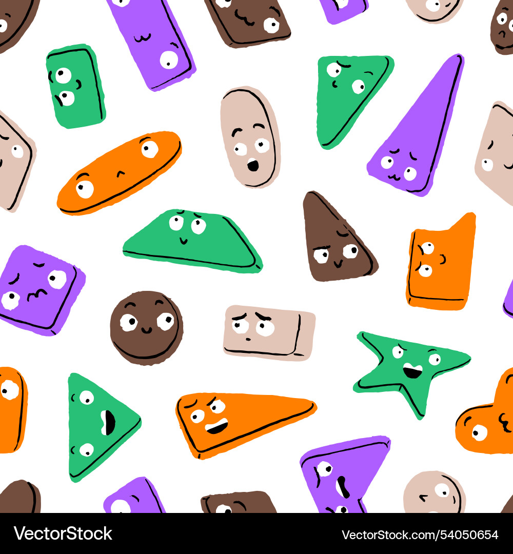 Repeatable pattern of different geometric shapes Vector Image
