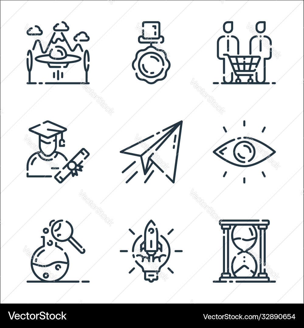 Startup line icons linear set quality Vector Image