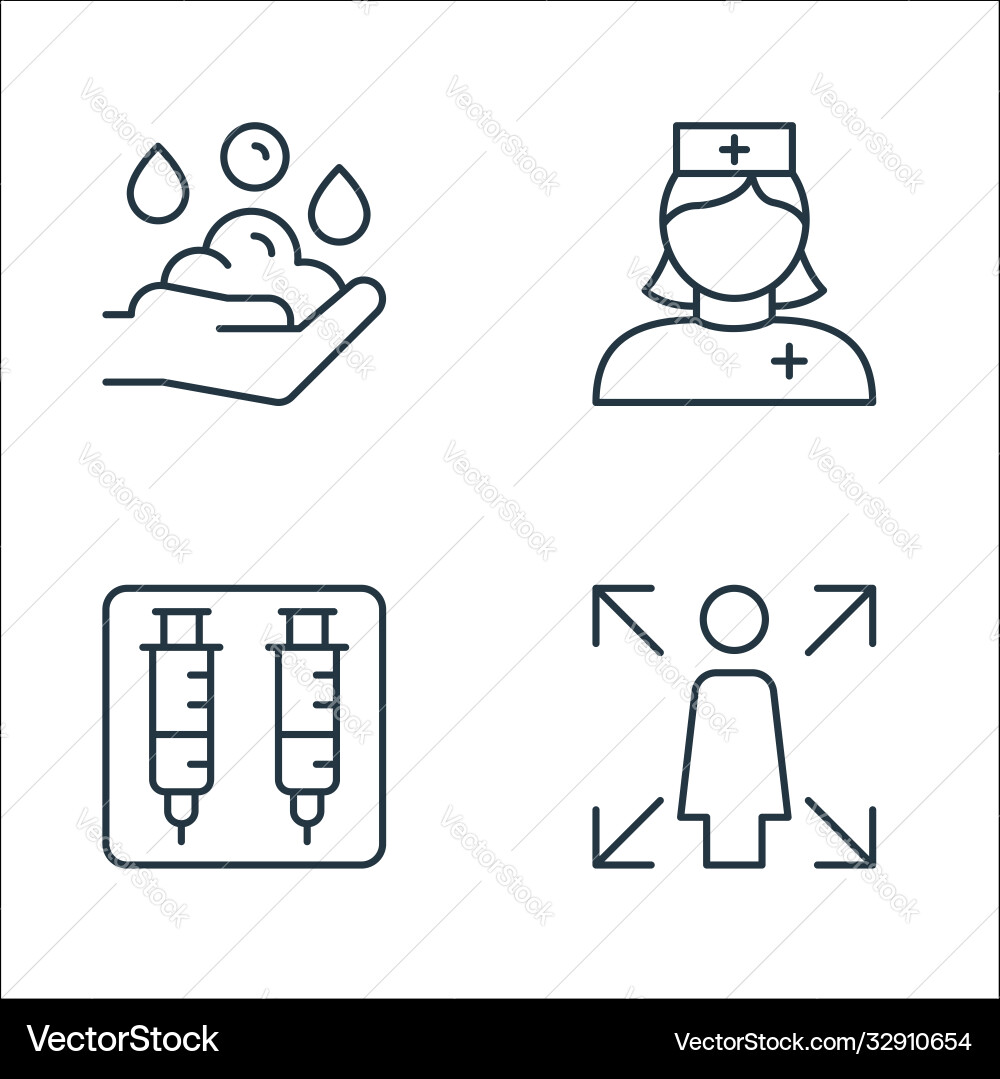 Virus line icons linear set quality Virus line icons linear set quality vector image