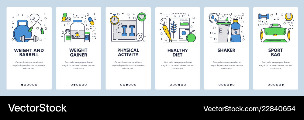 Web site linear art onboarding screens Web site linear art onboarding screens vector image