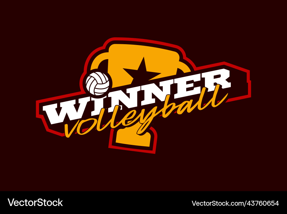Winner Volleyball Logo moderner Profi Winner Volleyball Logo moderner Profi vektorbild