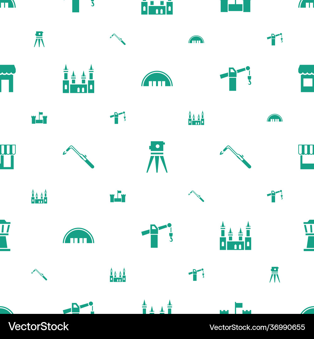 Building icons pattern seamless white background vector image