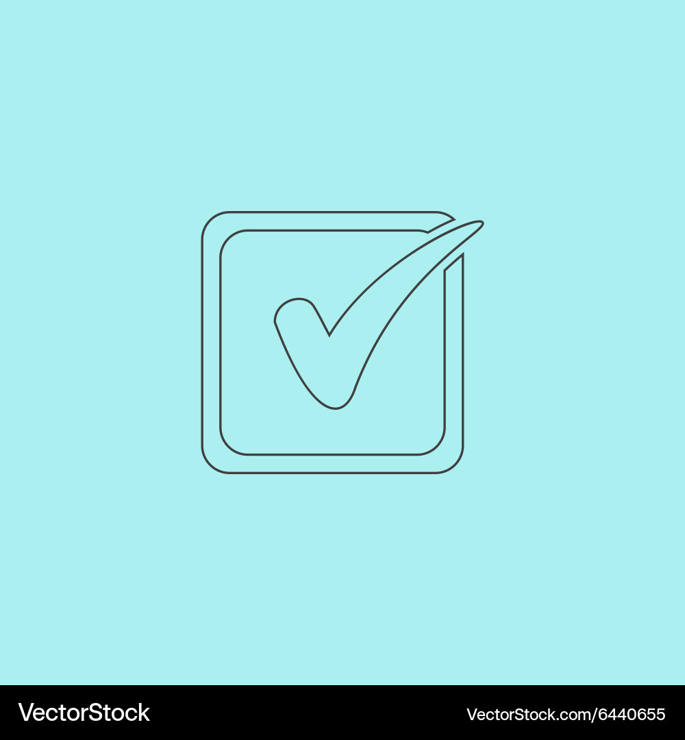 Check list button mark in box sign vector image
