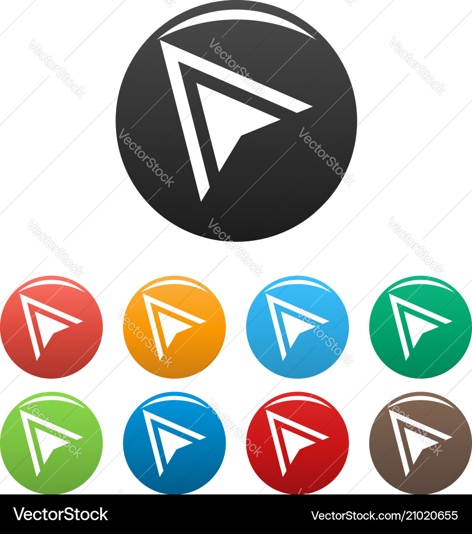 Cursor element icons set color Cursor element icons set color vector image