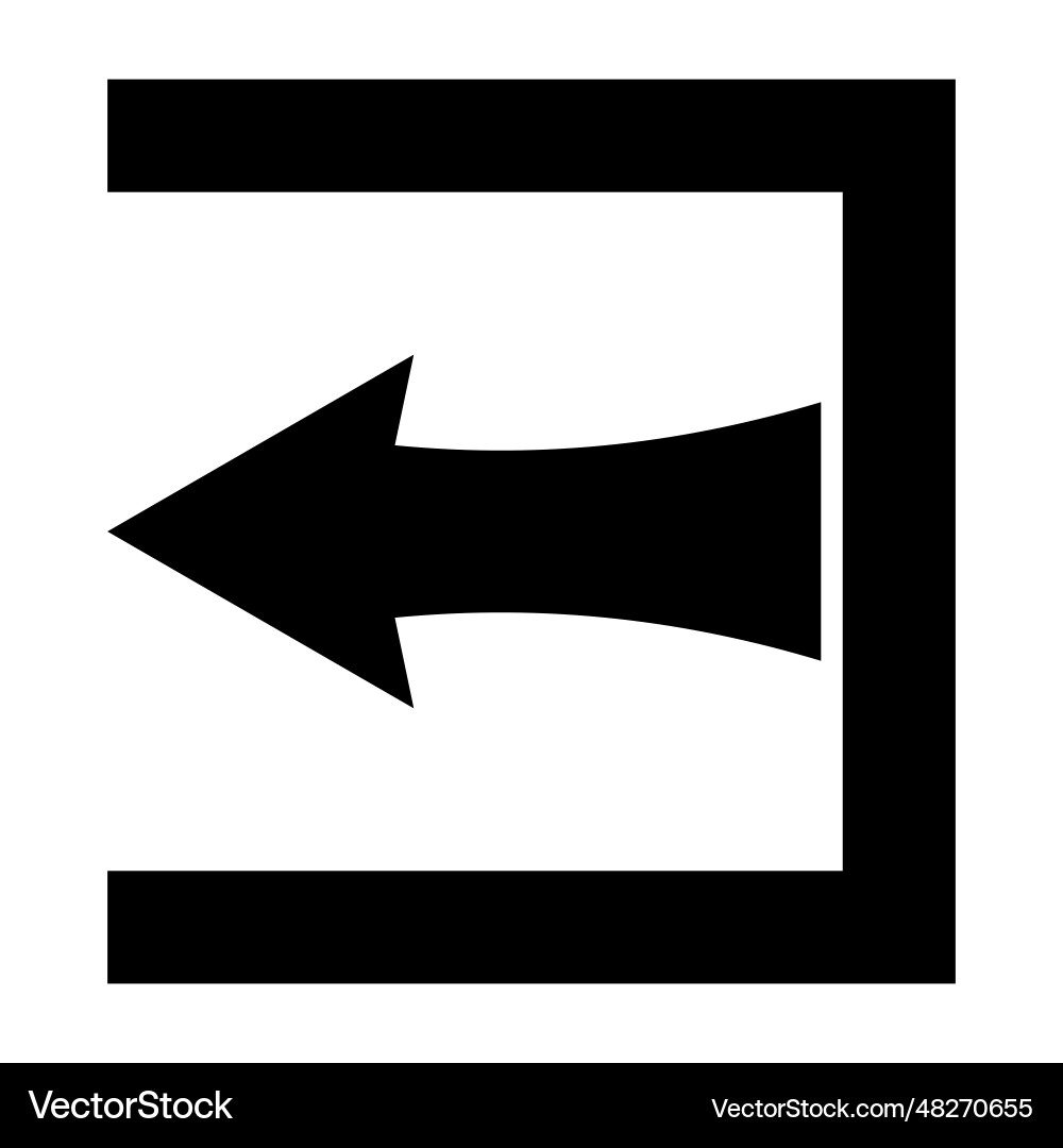 Exit icon out arrow sign log Vector Image