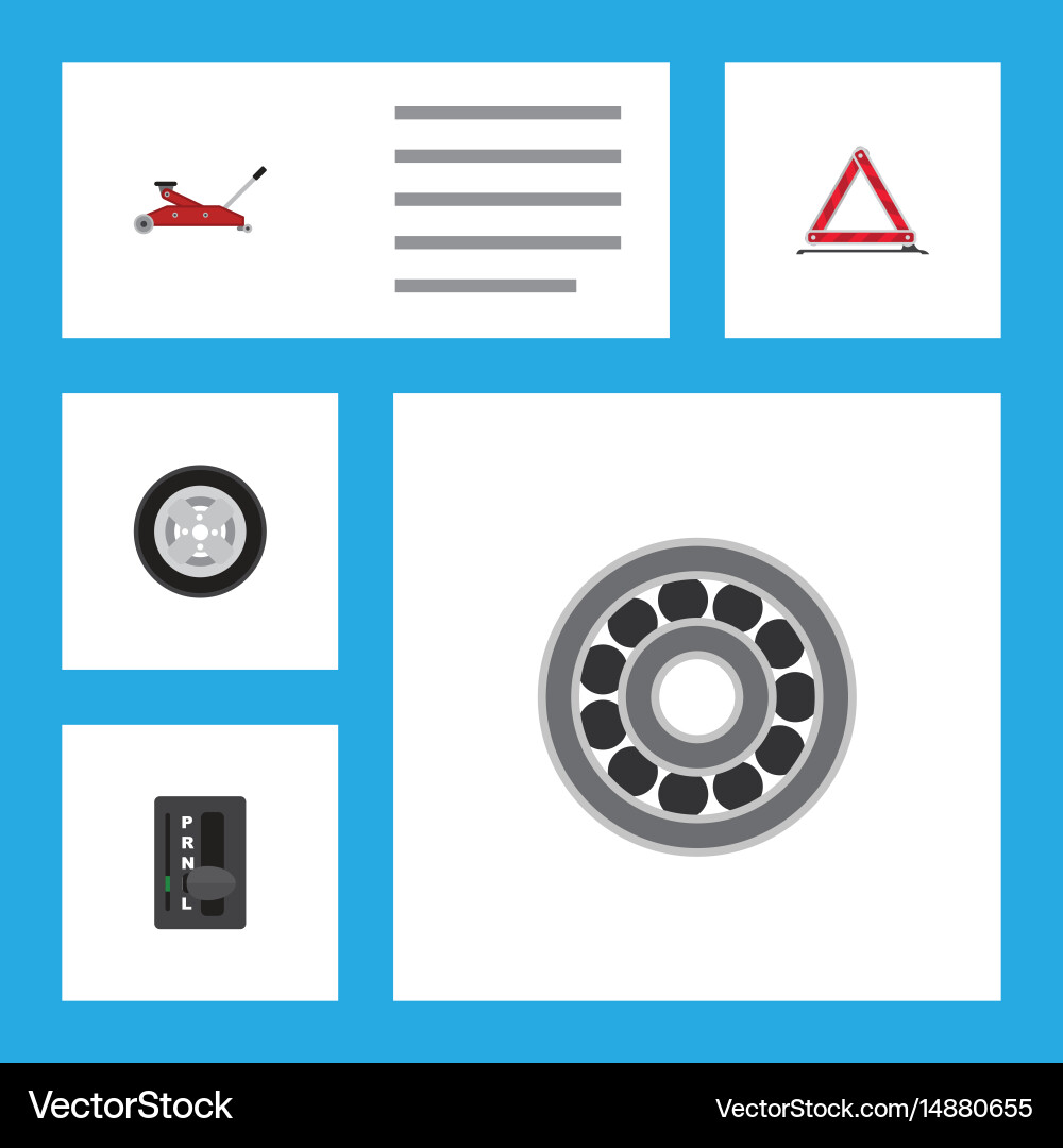 Flat service set of warning automatic Vector Image