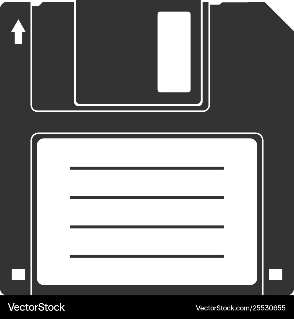 Floppy disk for computer data storage icon Floppy disk for computer data storage icon Vector Image