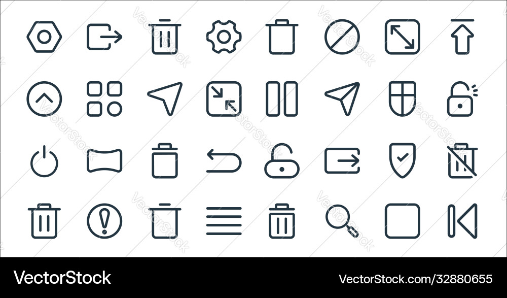Interface line icons linear set quality Interface line icons linear set quality vector image
