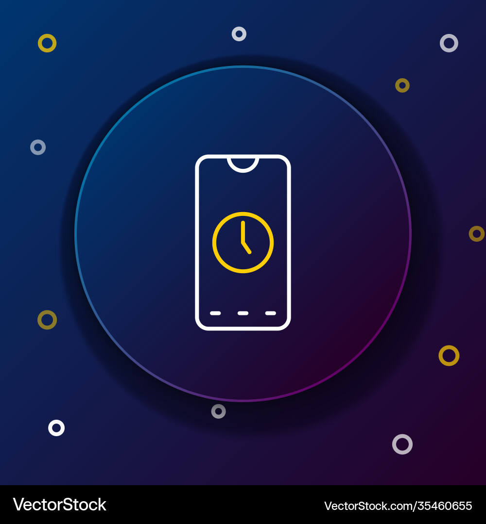Line alarm clock app smartphone interface icon Vector Image