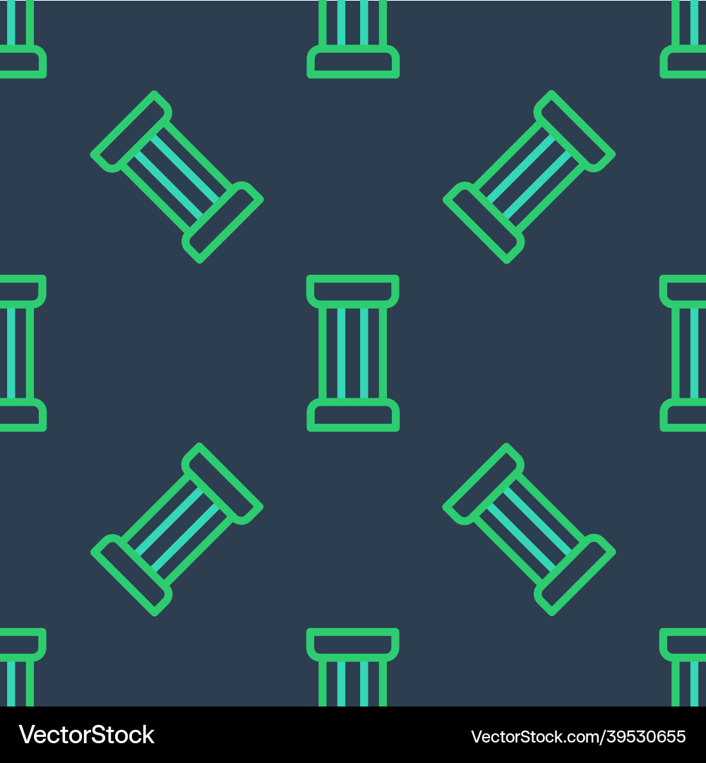 Line ancient column icon isolated seamless pattern Line ancient column icon isolated seamless pattern vector image
