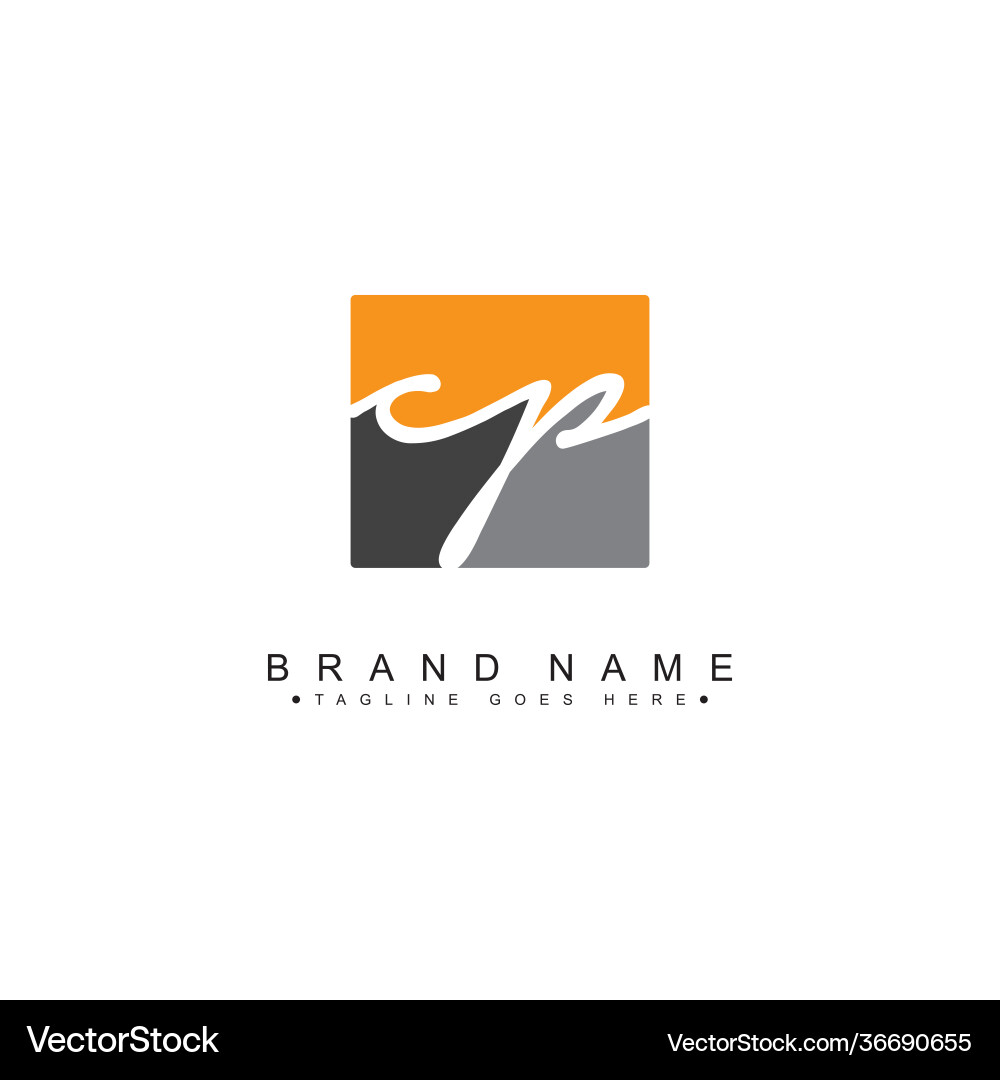 Minimal logo for initial letter cp Vector Image