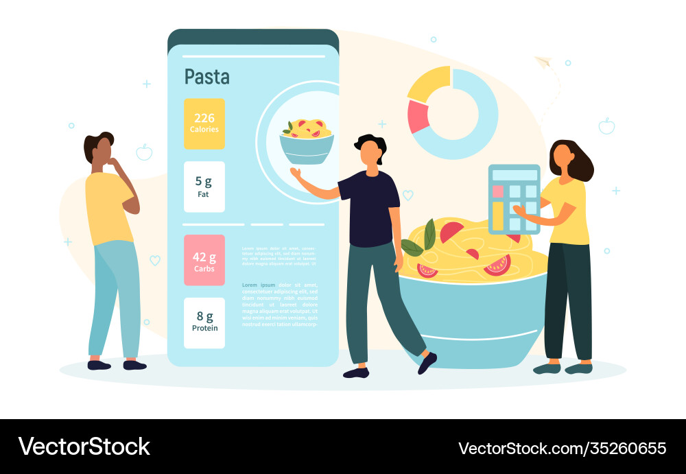 Mobile application for calories counting Mobile application for calories counting vector image