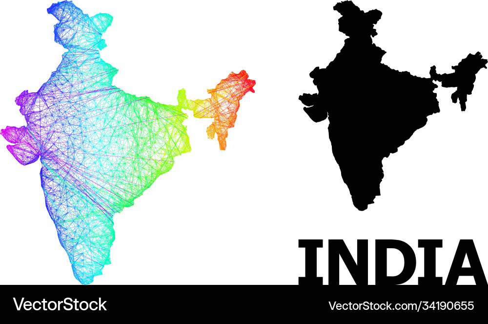 Net map india with spectral gradient vector image