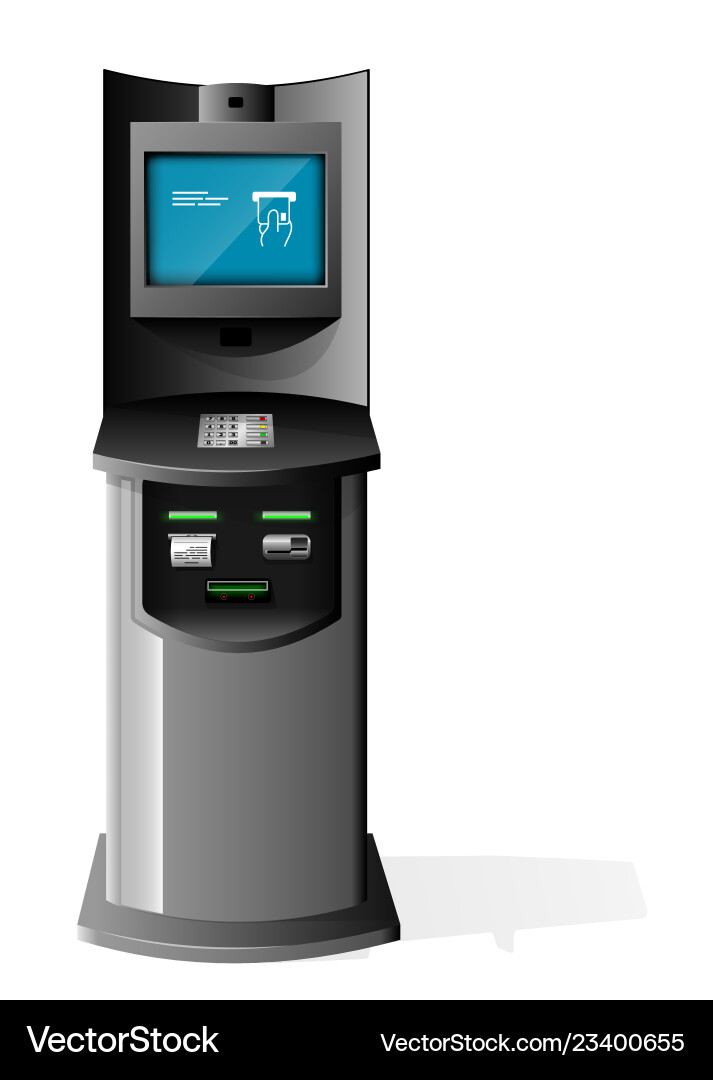Payment terminal automated teller machine Payment terminal automated teller machine vector image
