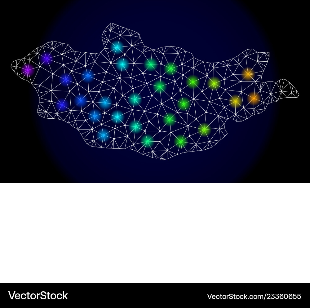 Polygonal wire frame mesh map mongolia Polygonal wire frame mesh map mongolia vector image