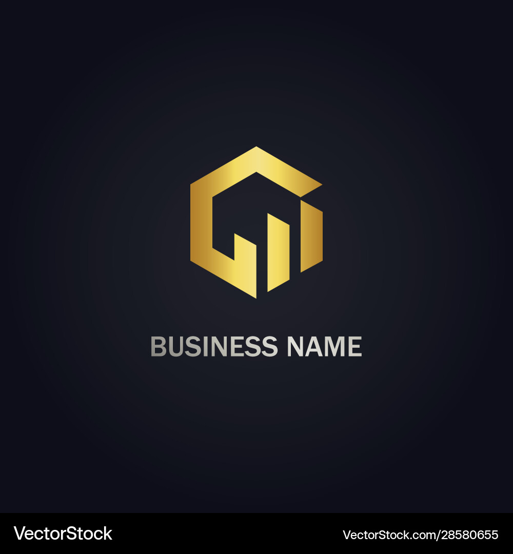 Progress Graph Polygon Logo Vector Image