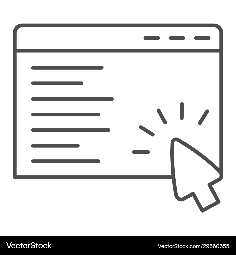 Search window page thin line icon web browser Search window page thin line icon web browser vector image