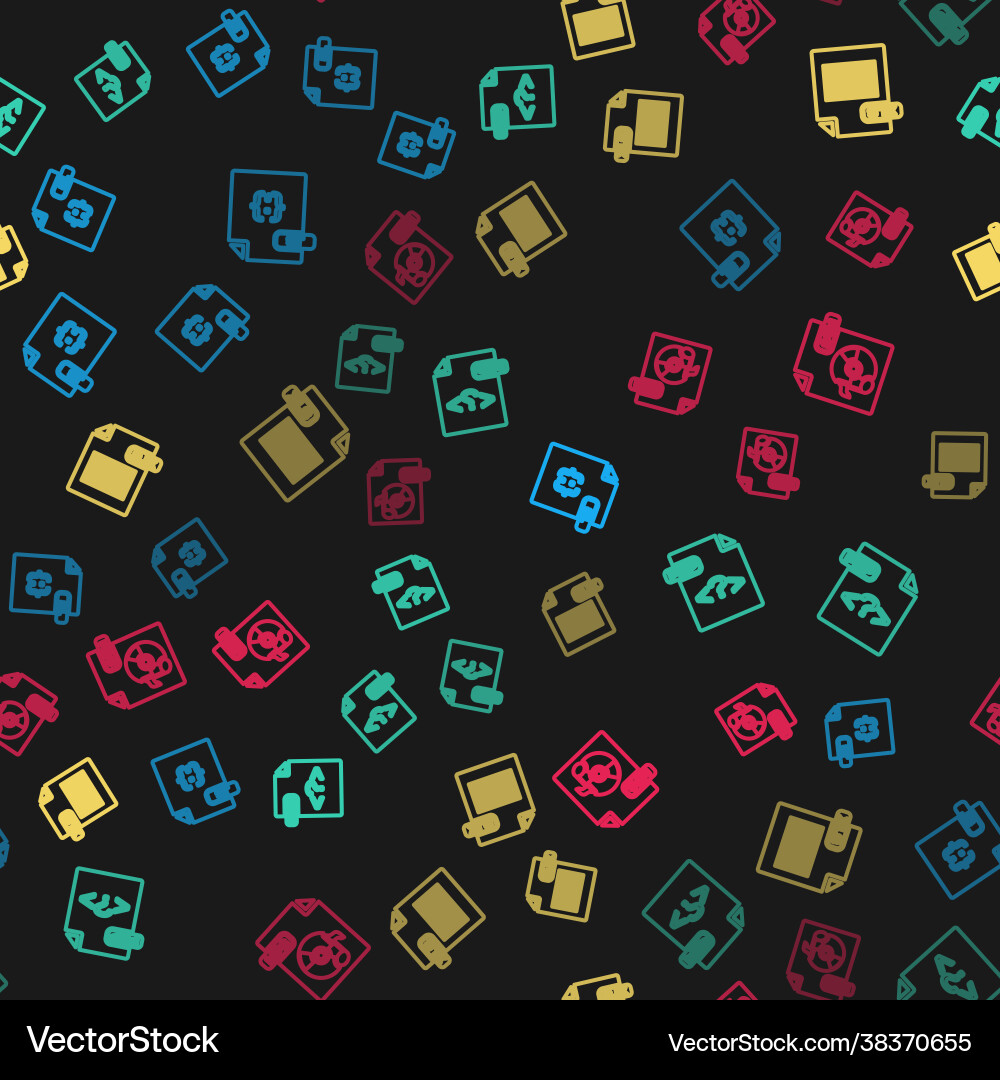 Set line js file document php xls and mp3 Set line js file document php xls and mp3 vector image