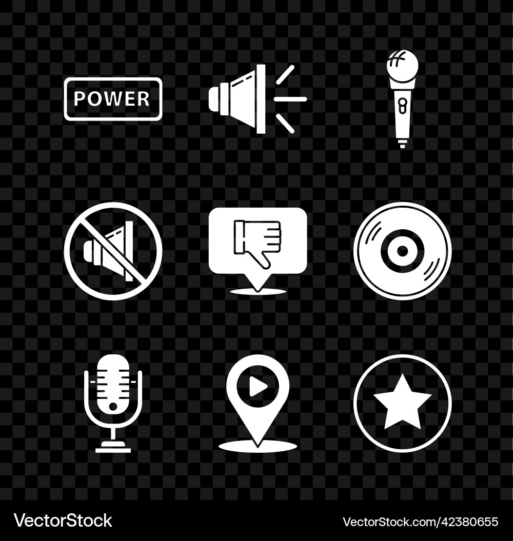 Set power button speaker volume microphone Vector Image