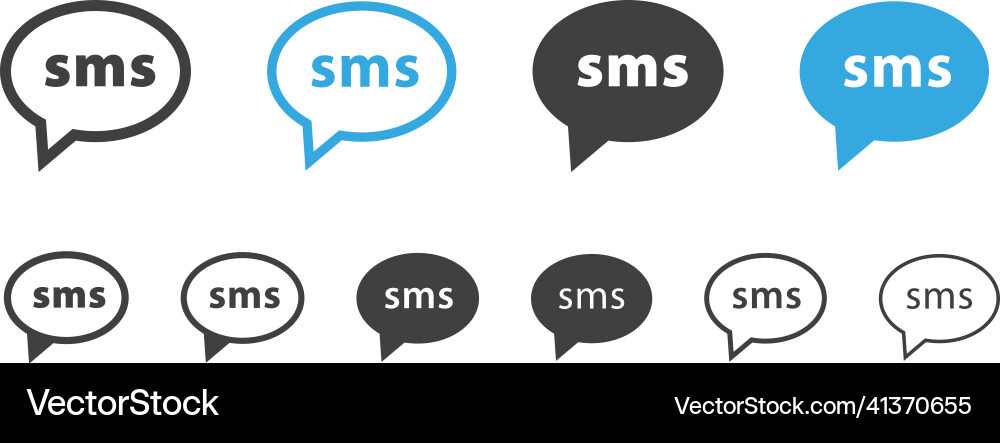 Sms icon in speech bubble text message symbol vector image