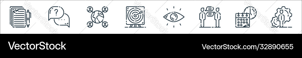Startup line icons linear set quality Startup line icons linear set quality vector image