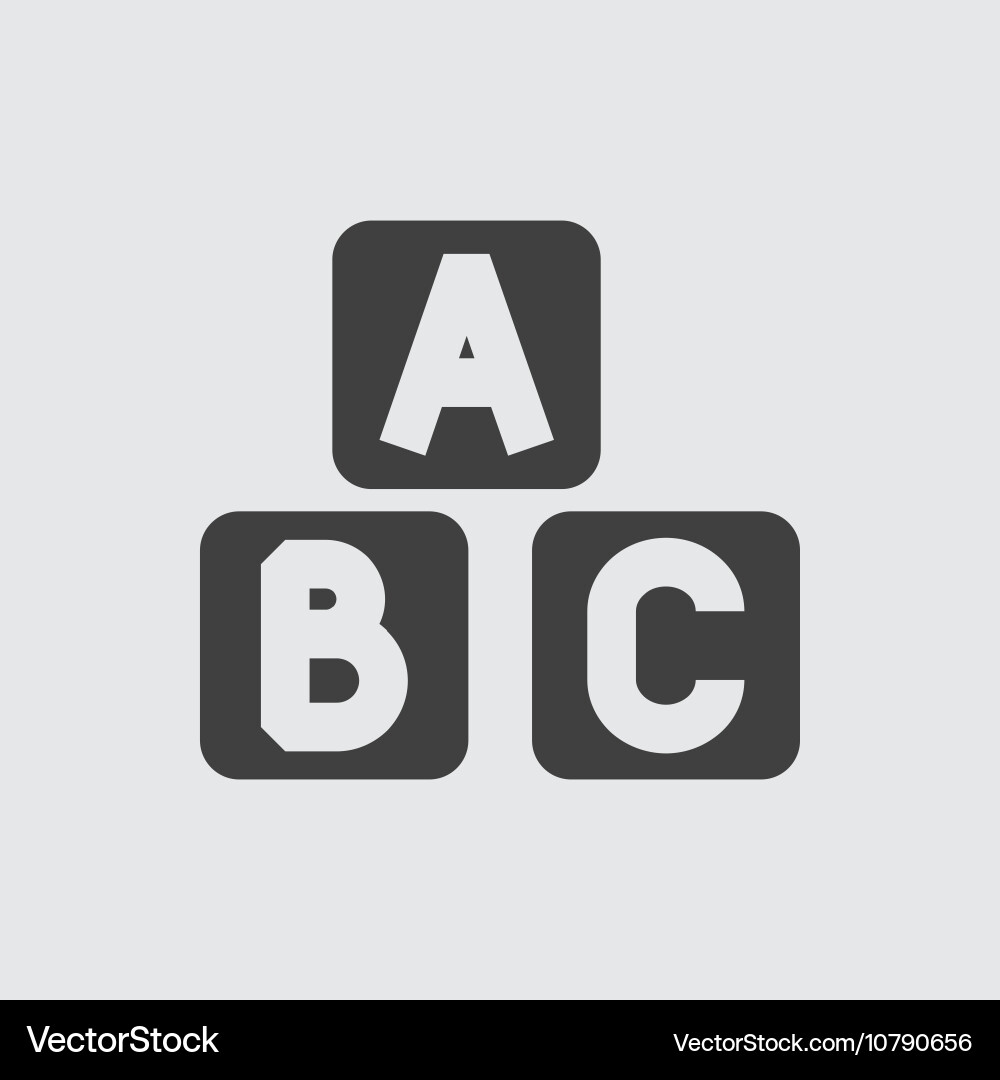 ABC Block Icon - Learning vector image