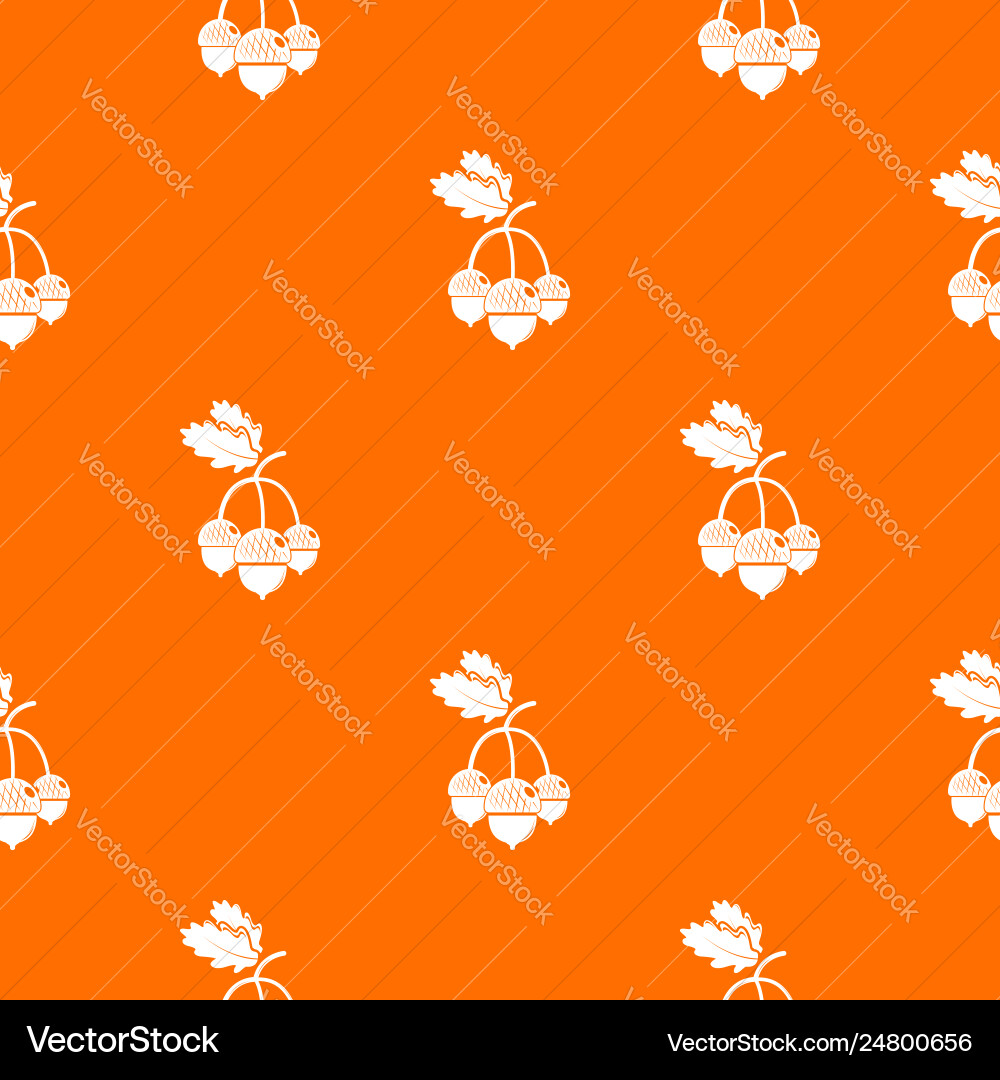 Acorn pattern orange Acorn pattern orange vector image