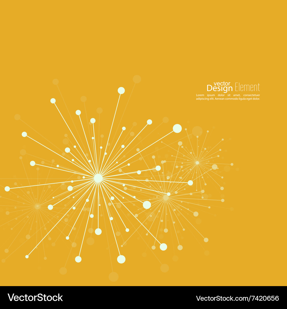 Array with dynamic emitted particles vector image