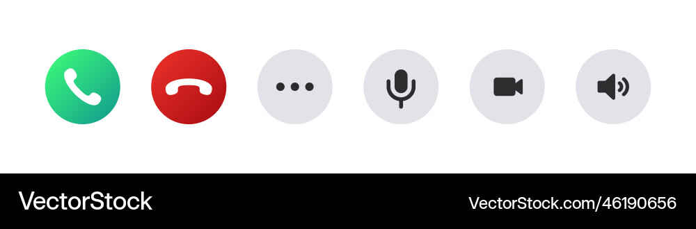 Call function icons phone accept Call function icons phone accept Vector Image