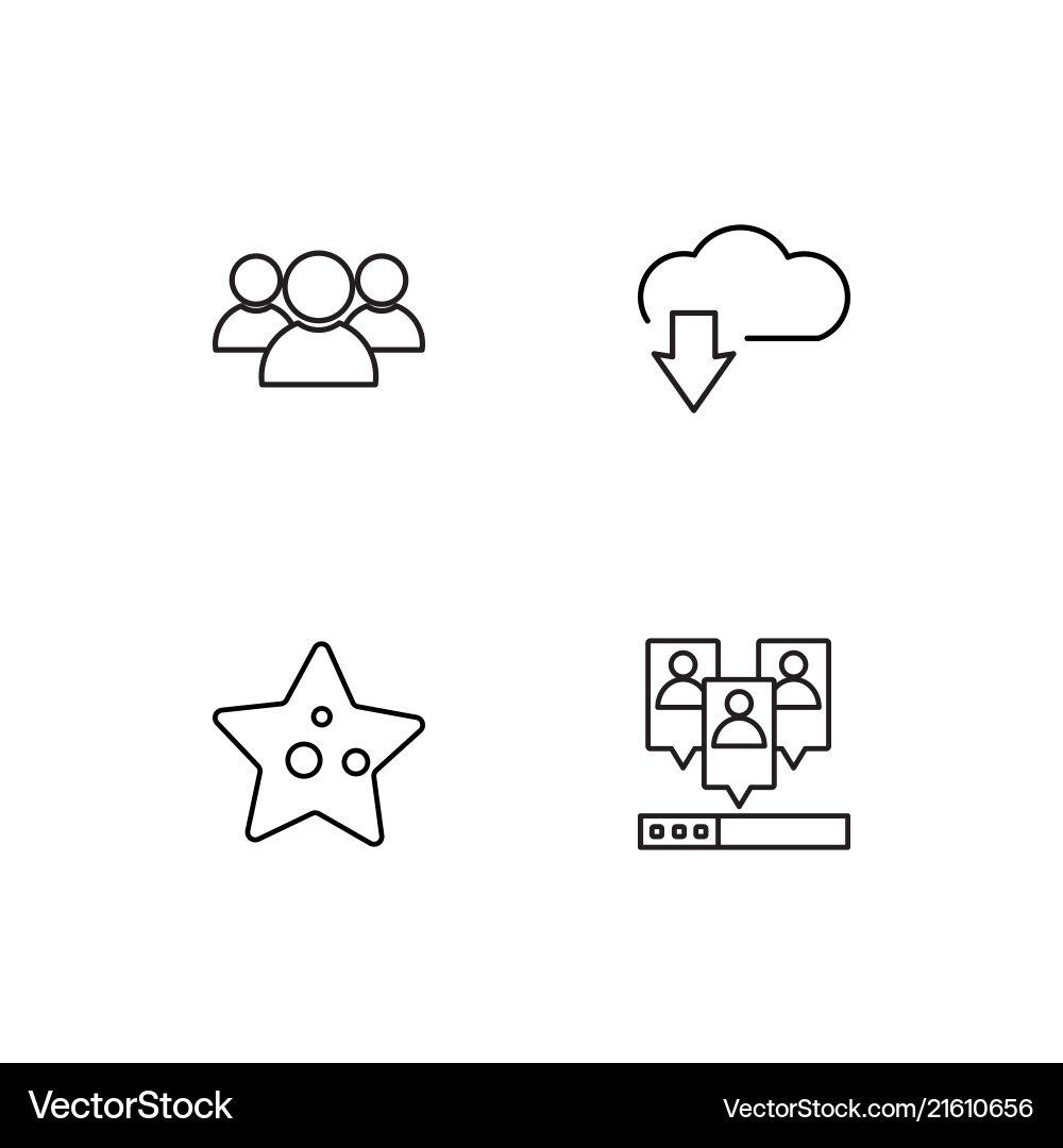 Communication linear icons set simple outline vector image