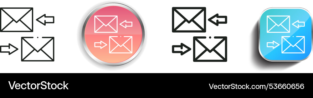 E-Mails Symbol dünn linear regelmäßig und Knopf Stil E-Mails Symbol dünn linear regelmäßig und Knopf Stil vektorbild