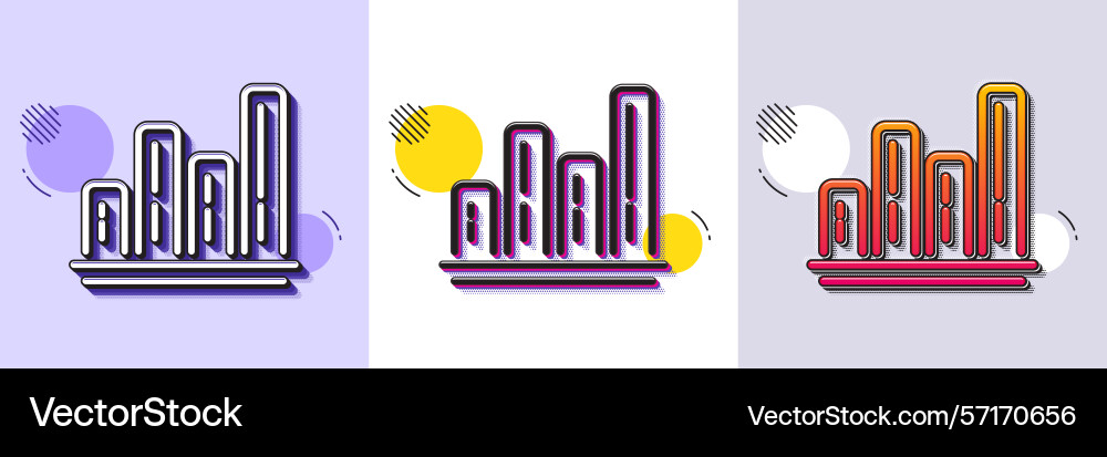 Graph line icon column chart sign halftone Graph line icon column chart sign halftone vector image