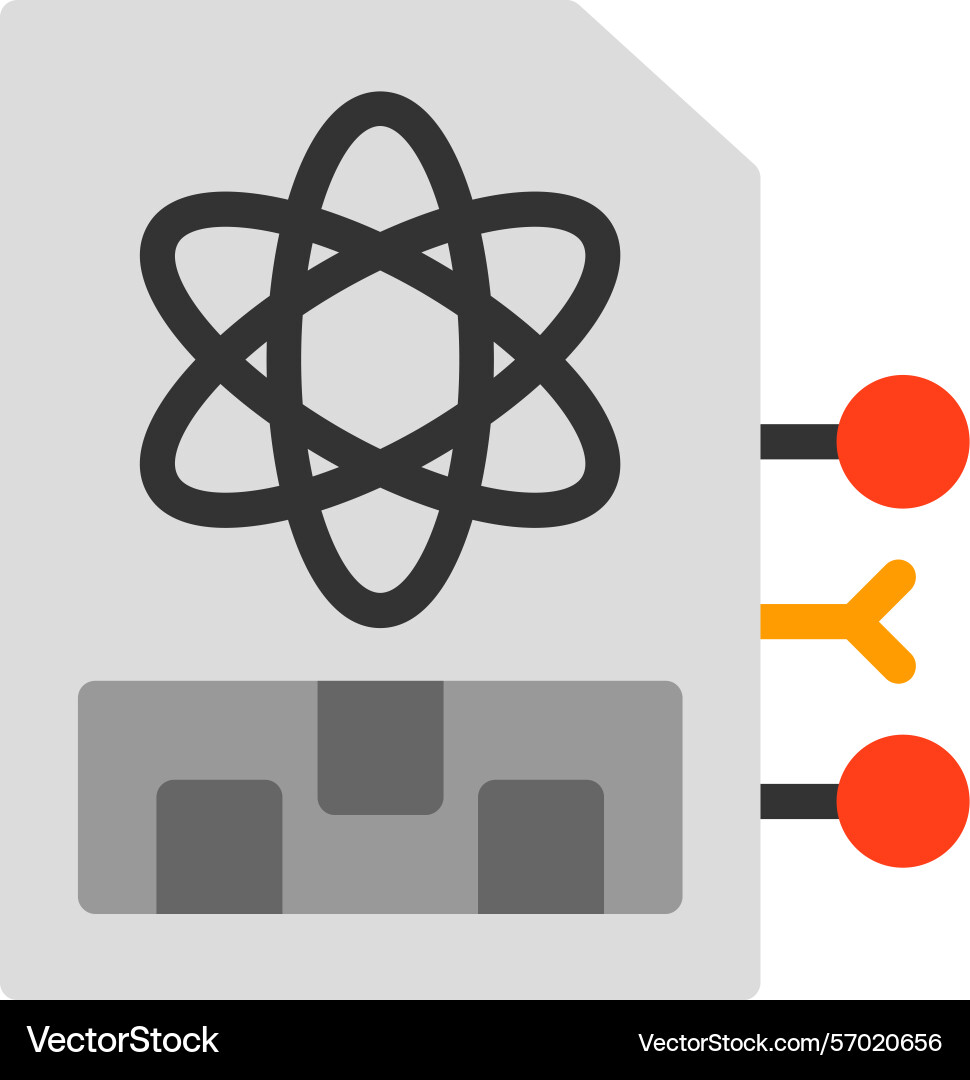Quantum memory flat style icon design vector image
