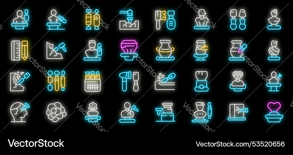 Sculptors creating sculptures and different types Vector Image