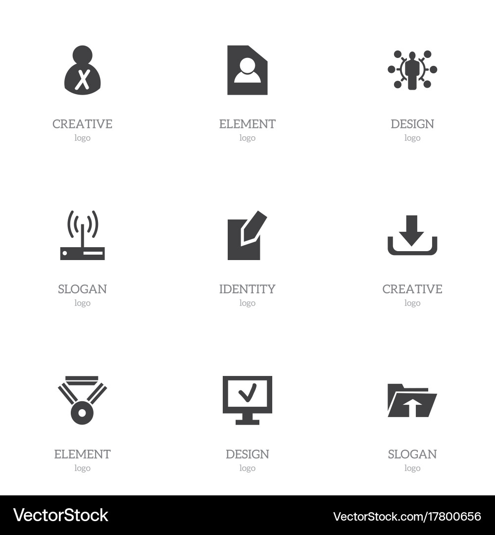 Set of 9 editable web icons includes symbols vector image