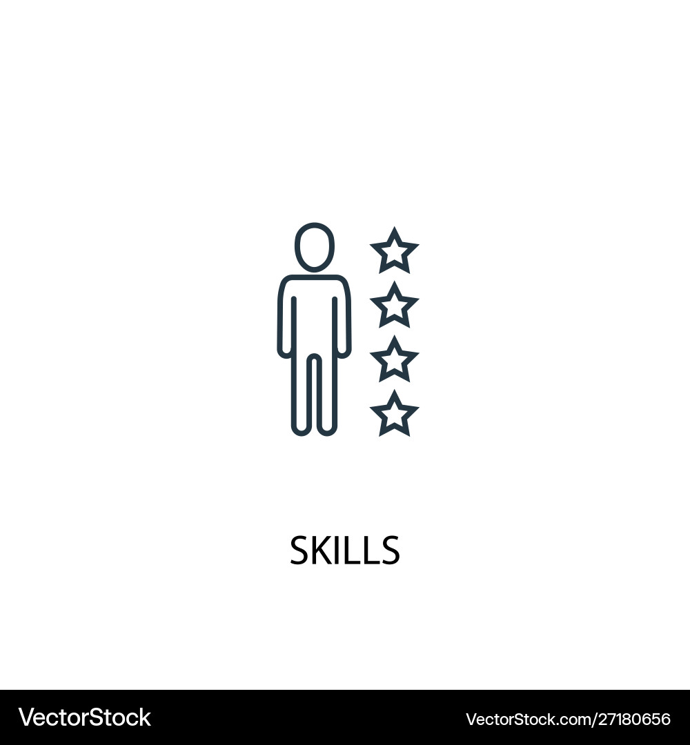 Skills concept line icon simple element vector image