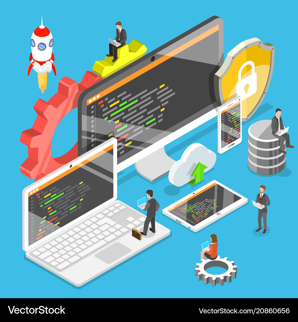 Software Development Isometric vector image