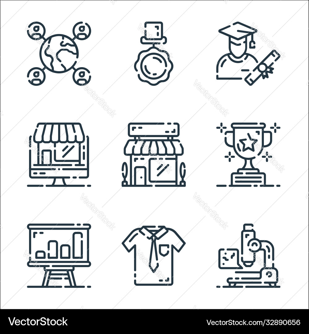Startup line icons linear set quality Startup line icons linear set quality Vector Image