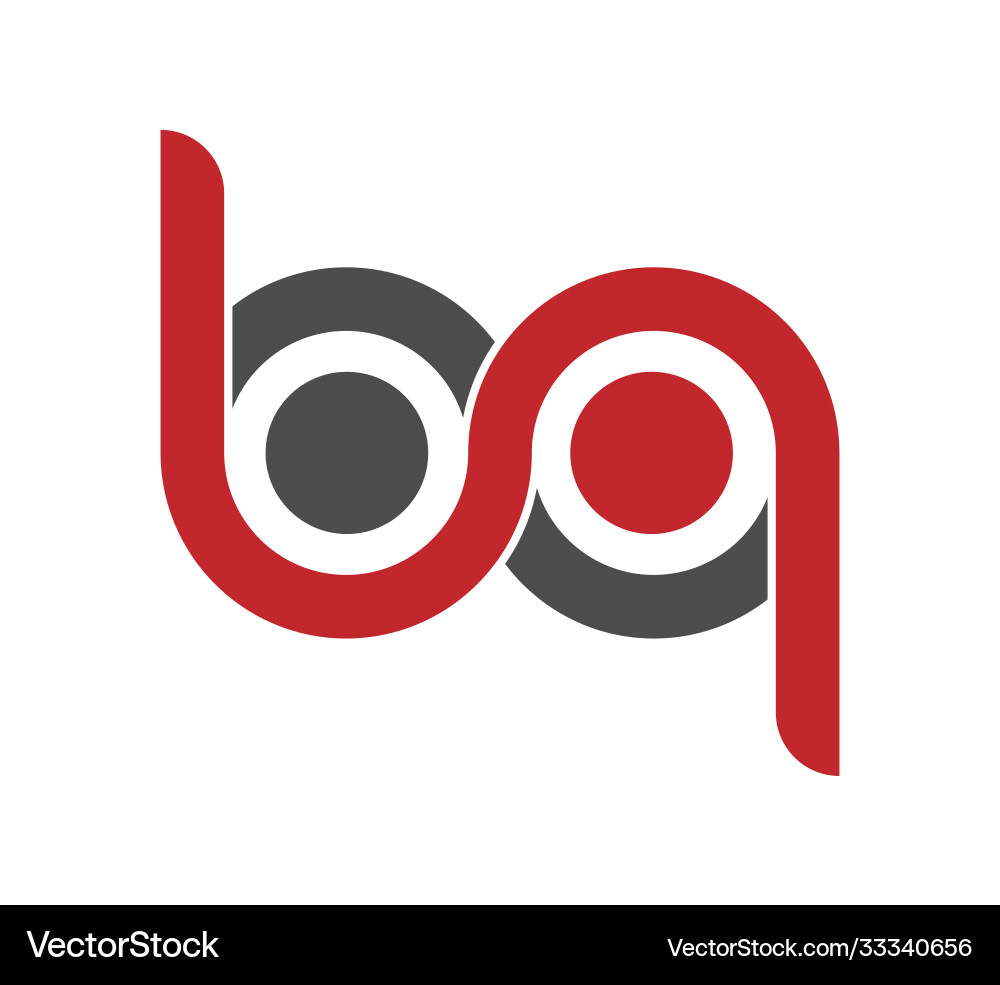 Stylized lowercase letters b and q are linked Stylized lowercase letters b and q are linked vector image