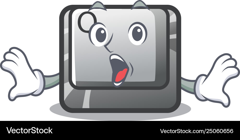 Surprised button q in character shape Surprised button q in character shape vector image