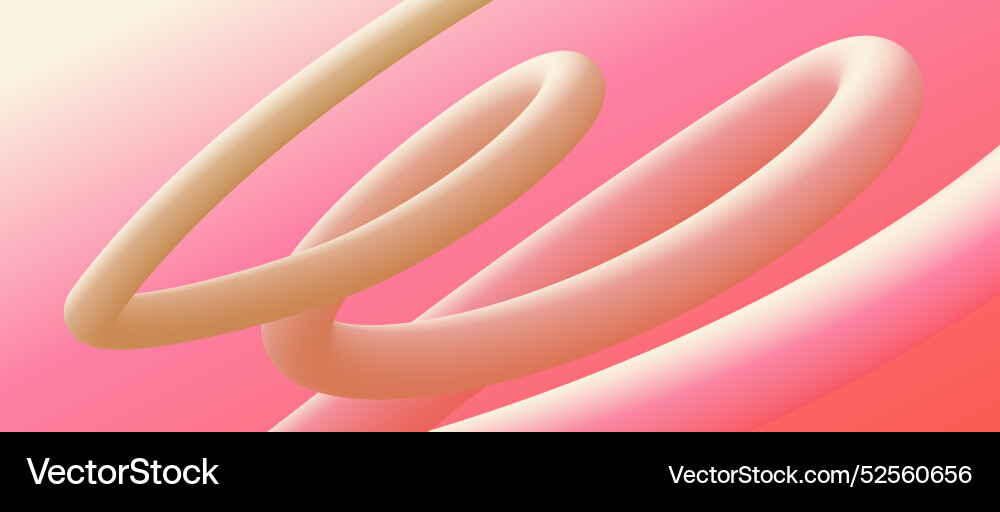 Wavy curly shape with colorful gradient modern 3d Wavy curly shape with colorful gradient modern 3d vector image