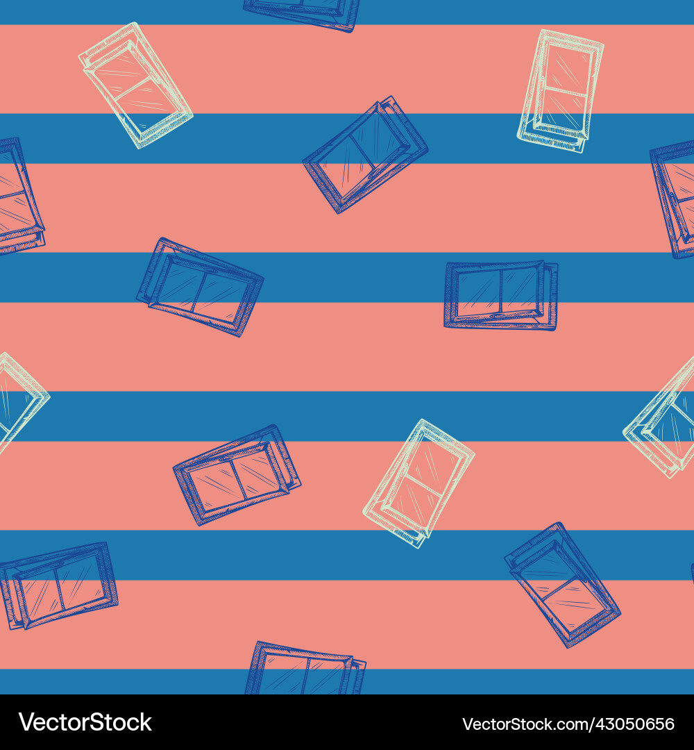 Windows lean forward engraved seamless pattern Vector Image
