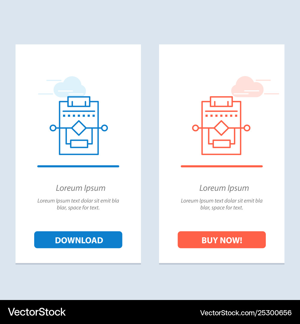 Workflow network process settings blue and red Workflow network process settings blue and red Vector Image