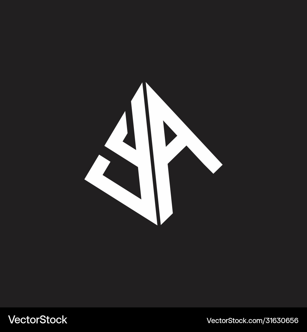 Ya Logo Monogramm mit ausstehender Dreiecksform Ya Logo Monogramm mit ausstehender Dreiecksform vektorbild