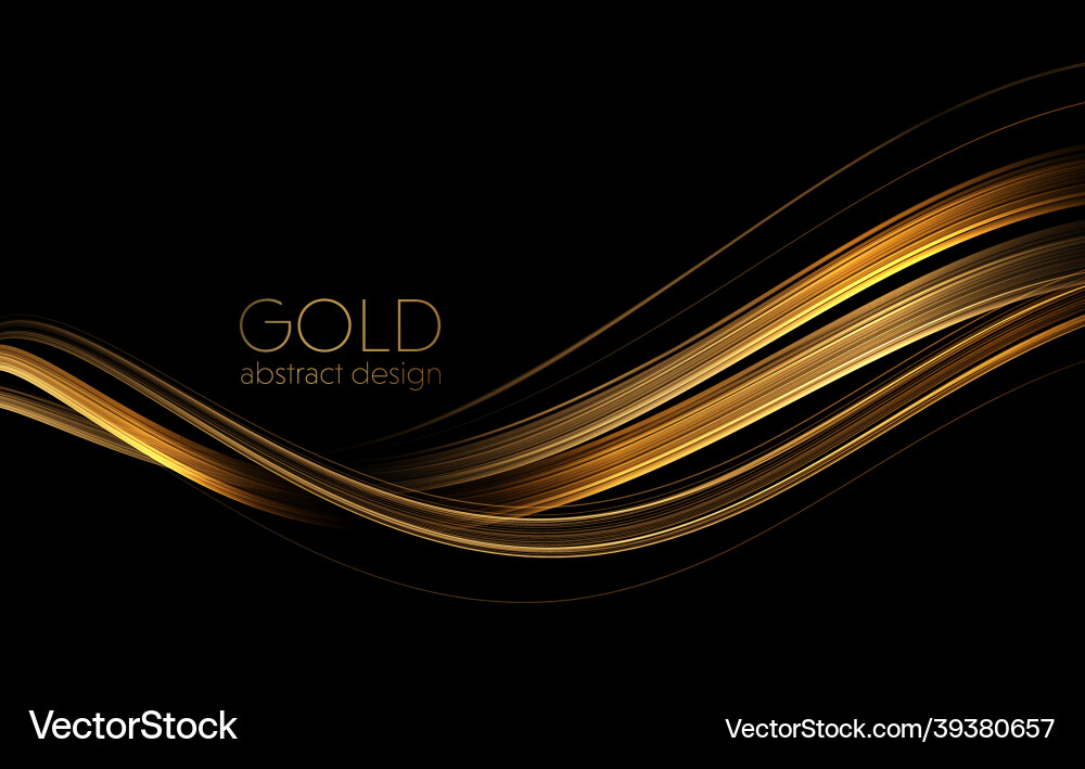 Abstract gold waves shiny golden moving lines Abstract gold waves shiny golden moving lines vector image
