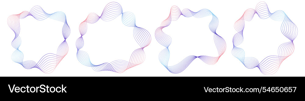 Abstract wavy frames set colorful flowing borders Abstract wavy frames set colorful flowing borders vector image