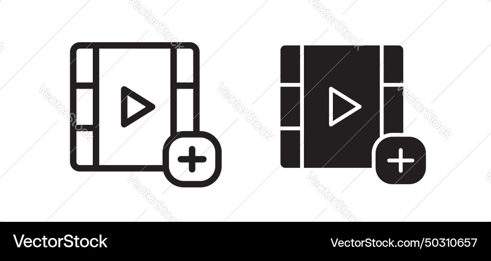 Add video icon set upload and create new Vector Image